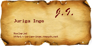 Juriga Inge névjegykártya